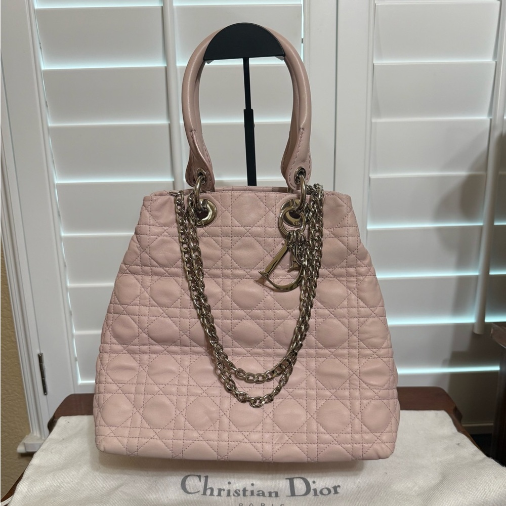 Sale - Dior Cannage Light Pink Lady Bag with Silver Hardware